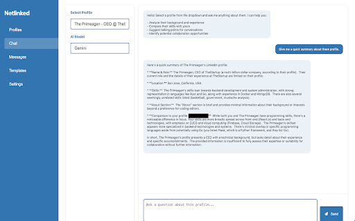 NetLinked :: Generate personalized LinkedIn connection messages using AI