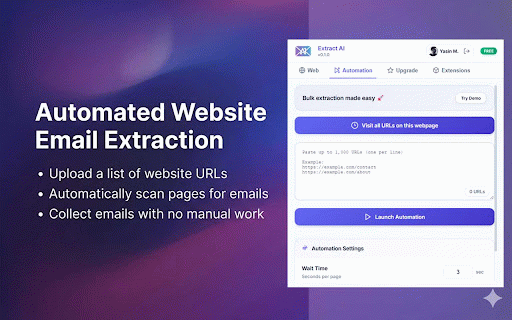 Extract AI – Email Extractor :: Email Extractor helps you find visible email addresses on websites and works locally with no tracking or data collection.