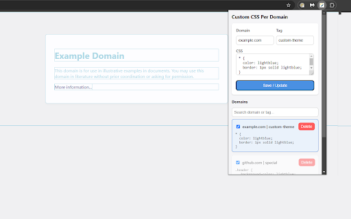Custom CSS Per Domain :: Inject custom CSS per domain each time a page loads