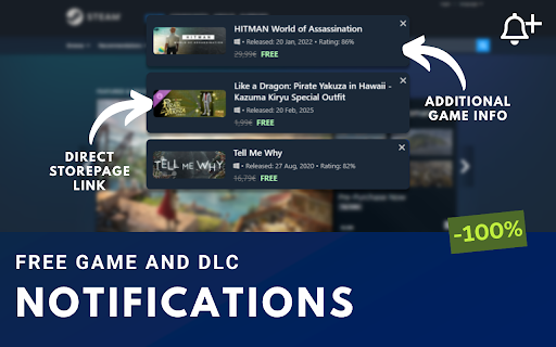 Steam Free Game Alert :: Get notified about free Steam games and DLCs directly on the Steam homepage