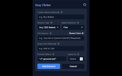 Easy Clicker :: Auto-click an element based on a CSS selector and interval.