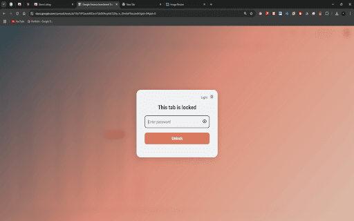 Tab Locker :: Secure tab locking with advanced features including dark mode and encryption