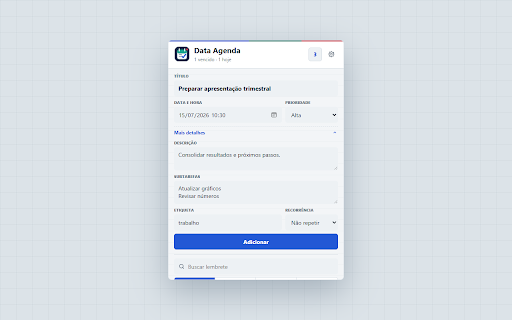 Data Agenda :: Lembretes locais com notificações, recorrência, prioridades e subtarefas. Funciona offline e sem cadastro.