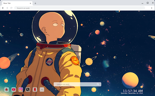 One Punch Man Saitama Space Exploration Live Wallpaper :: Transform your new tab with dynamic One Punch Man HD wallpapers featuring Saitama exploring stunning space scenes!