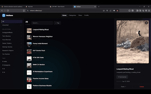 UniSave :: Save anything from the web — YouTube, Instagram, Reddit, X, Pinterest and more. Organize with collections and tags.