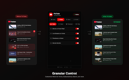 Hide YouTube Shorts — Block & Remove :: Hide Shorts from subscriptions, search & homepage. Block channels, manage your YouTube profile — free, instant.