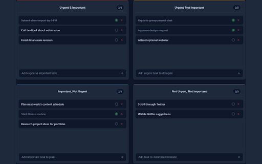 Priority Pulse :: A clean and efficient Eisenhower Matrix task manager to boost your productivity.