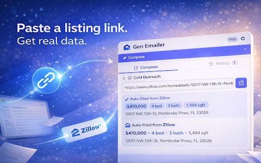 Gen Emailer AI — Email Writer for Real Estate :: AI-powered email composer built for real estate agents. Write cold outreach, follow-ups, and listing emails in seconds.