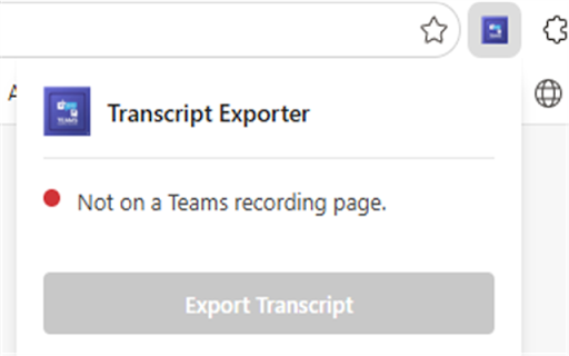 Teams Transcript Exporter :: Export Teams meeting transcripts as VTT, SRT, DOCX or compact AI text. Dark mode, copy to clipboard, Alt+Shift+T shortcut.