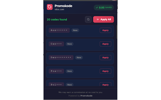 Promokode — Auto Coupon Finder :: Automatically find and apply the best promo codes at checkout. Save money effortlessly.