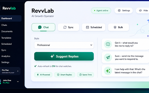 Revvlab for WhatsApp :: Suggest WhatsApp Web replies using LiteLLM relay