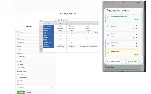 Ai form filler with file :: Fill web forms straight from a file — then let it click buttons and type on the page for you.