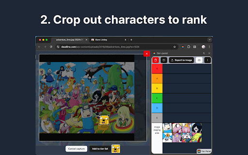 TierPanel: Create tier lists quickly from the sidepanel. :: Tier list maker using the sidepanel. Easily add images from the current page to the tier list.
