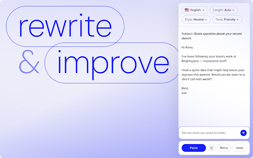 AI Writing Assistant :: Use AI Writing Assistant – smart AI email writer and email generator that boosts productivity.