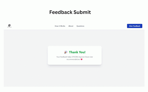 SYVORA AI Size Assistant :: AI-powered clothing size recommendations for Amazon, Myntra, Flipkart, and Meesho.