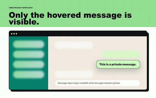 Tabu - Whatsapp Web Blur :: Keep WhatsApp Web private in public spaces by blurring the entire page and revealing only the message under your cursor.