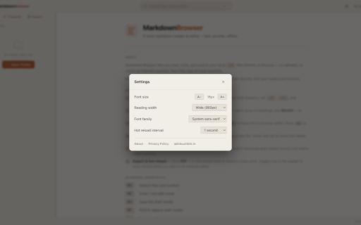 Markdown Browser :: Read, write, and search local markdown files. Inline editing, wiki-links, callout blocks, full-text search — 100% offline & private.