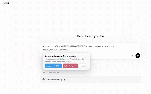 AI Input Guard :: Protects text, images, and supported file transfers with local rules and optional Presidio services.