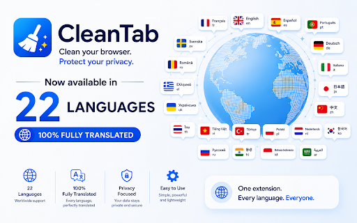 CleanTab - Browser Cleaner: Cache, Cookies & History :: Clean your browser in one click or automatically: cache, cookies, history and more. With auto-clean, protected sites and statistics.