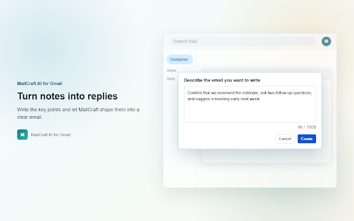 MailCraft AI for Gmail :: Draft personalized Gmail messages with AI.