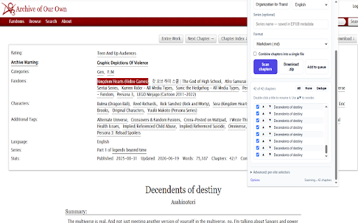 Web Chapter Downloader :: Download web novel chapters as .txt, .md, .html, or .epub. Auto-detects sites, editable chapter lists, rich EPUB metadata.