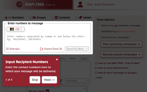 WAPI FREE - Free IA Web :: Send personalized messages to your clients with our extension