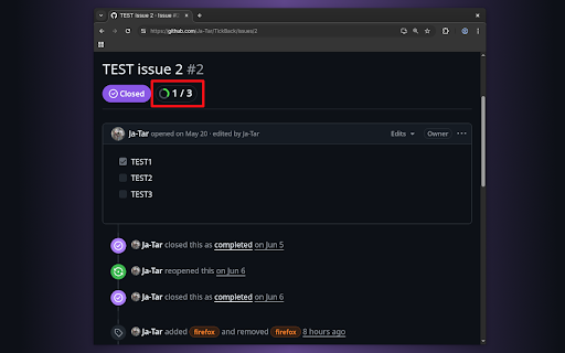 TickBack :: Simple browser add-on for GitHub to add tasks count on the issues page