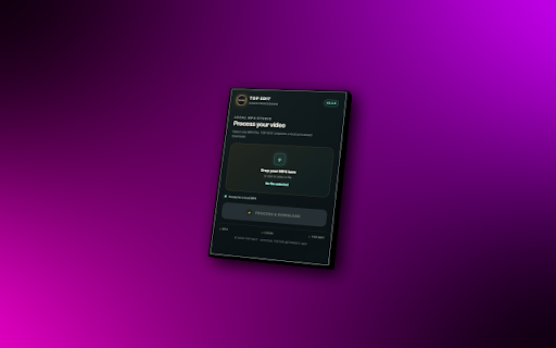 TOP EDIT SUITE :: Local MP4 video processing with an optional TOP EDIT TikTok caption mention and hashtag.
