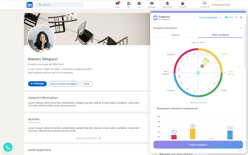 Ringover Cadence :: Extension to extract lead data and import lead to Salesforce and Cadence tool.