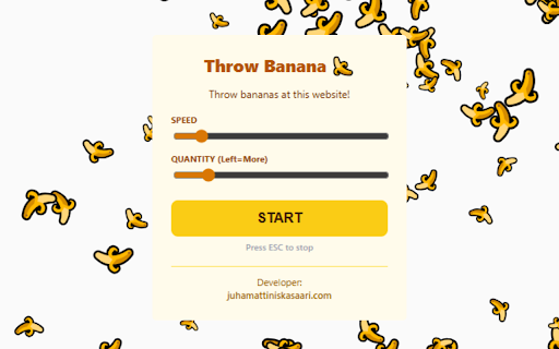 Throw Banana :: Throw bananas on any webpage! Now with realistic chopping effects.