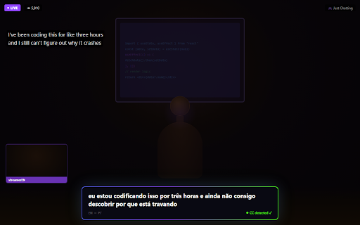 Live CC Translator :: Translate live subtitles on Twitch and Kick in real-time. 10 languages, no account needed. Enable CC in the player to translate.