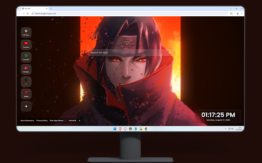 Itachi Uchiha Mangekyou Sharingan Naruto Shippuden Live Wallpaper :: Itachi Uchiha with glowing Sharingan eyes in his Akatsuki cloak, dissolving into dark particles.