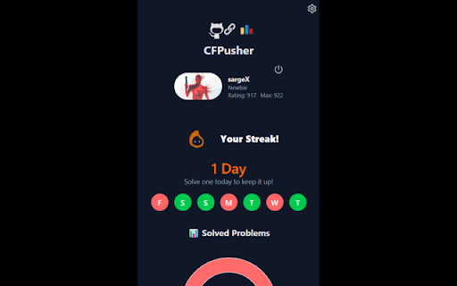 CFPusher - Codeforces to GitHub :: Automatically pushes accepted Codeforces submissions to your GitHub repository.