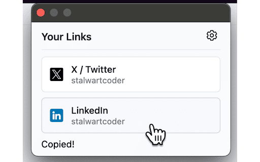 ClipLinks :: Instantly copy your social media and website links with a single click.