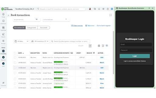 Bookkeeper QuickBooks Extension :: QuickBooks Automation by book-keeper.ai