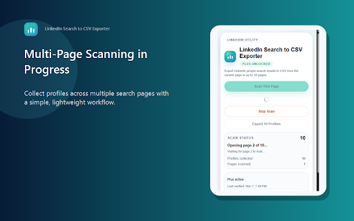 LinkedIn Search to CSV Exporter :: Export LinkedIn people search results to CSV from the current page or up to 10 pages.