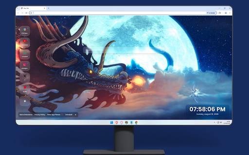 Luffy Gear 5 Vs Kaidou One Piece Live Wallpaper :: Luffy in his Gear 5 form faces off against Kaido in full Azure Dragon form under a massive glowing full moon in the night sky.