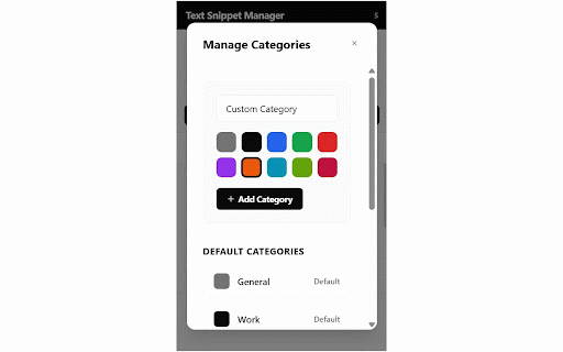 Text Snippet Manager :: Save and manage your favorite text snippets locally. Copy with one click. Organize with custom categories.