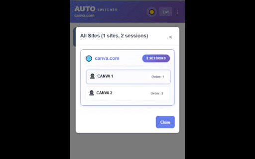 Auto Switcher Session :: Manage and switch between multiple account sessions on the same website easily. Save cookies and data locally.
