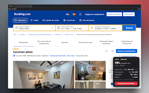 yoHost — Análisis de Mercado STR :: Precio y ocupación de tu zona sobre cada anuncio de Airbnb y Booking. Análisis de mercado STR, gratis y de solo lectura.