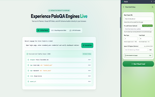 PaloQA :: AI-powered browser flow verification for non-technical teams.