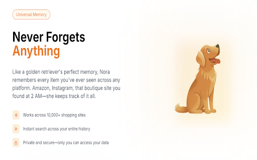Nora :: Nora remembers everything you shop to turn online chaos into confident decisions