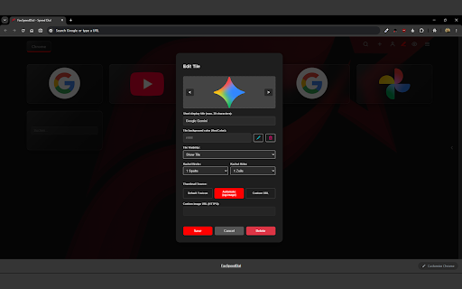 FavSpeedDial :: Ersetzt die Seite für neue Tabs mit einem anpassbaren Speed Dial basierend auf Ihren Favoriten.