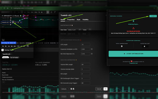 TradeIQ AI Lab - TradingView strategy optimization :: Institutional Quant Tool for TradingView strategy optimization.