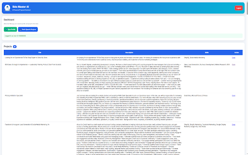 Bids Master AI :: Chrome extension to automate Upwork proposal generation and management.