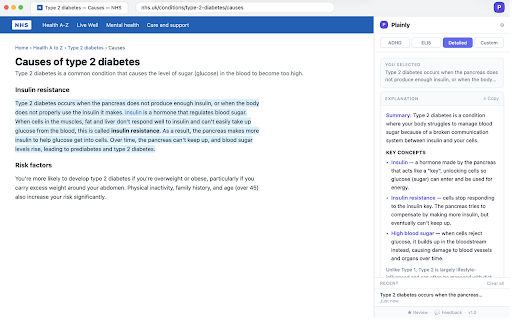 Plainly :: Highlight anything. Understand everything. Simple explanations for any text — built for ADHD and everyone who reads.