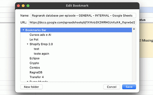 Old Chrome Bookmarks Button :: Restores Chrome 63's classic Add to Bookmarks popup with folder memory