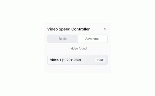 Video Speed Controller :: Professional video speed controller with basic and advanced modes. Control playback speed of any video on any website.