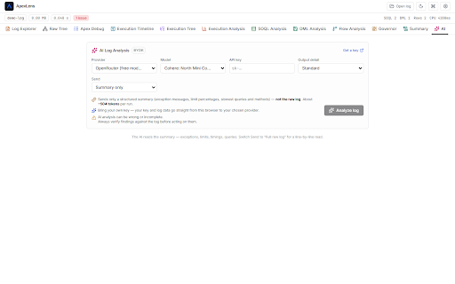 ApexLens :: ApexLens — AI-assisted Salesforce Apex debug log analysis.