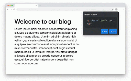 Visual HTML :: Shows element HTML code when you hover the cursor